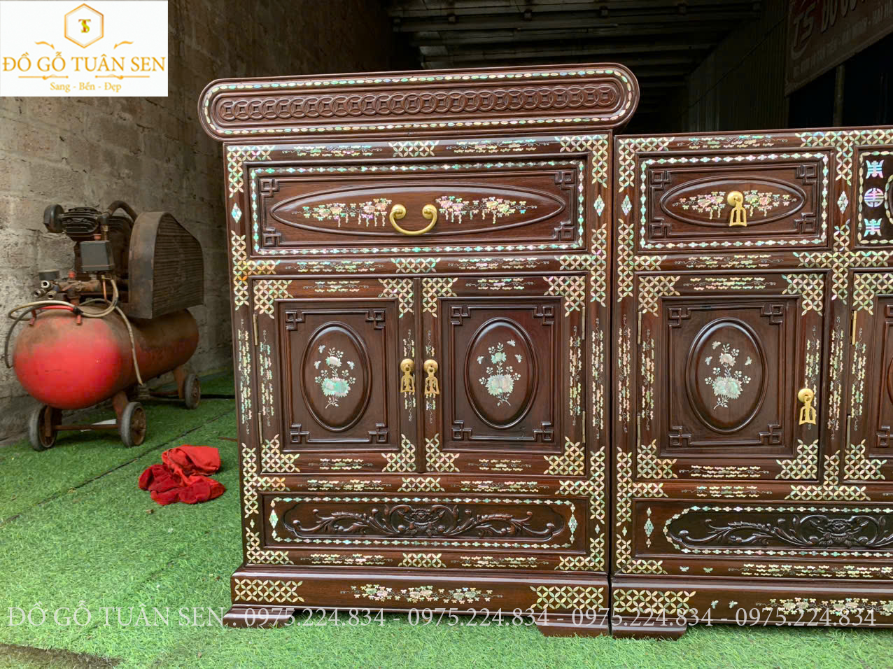 Kệ tủ ti vi khảm ốc